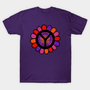 HIPPIE Lifestyle Flower Peace Sign T-Shirt